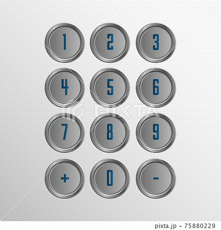 エレベーターボタンのイラスト素材