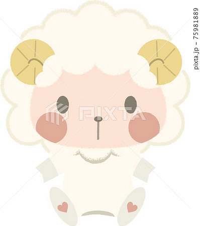 羊 ぬいぐるみ 動物 かわいいのイラスト素材