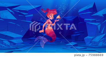 人魚 女性 イラスト 綺麗のイラスト素材