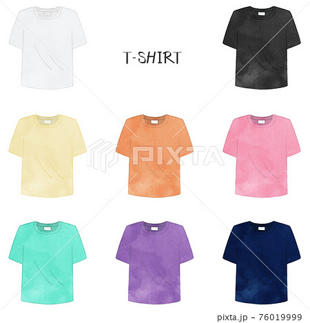 Short-sleeved baseball shirt / T-shirt template - Stock Illustration  [70016355] - PIXTA