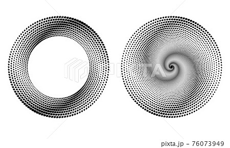 渦 渦巻き イラスト モノクロ 白黒の写真素材
