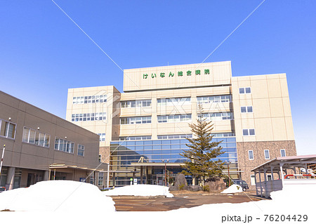 町並み 雪 雪国 上越市の写真素材