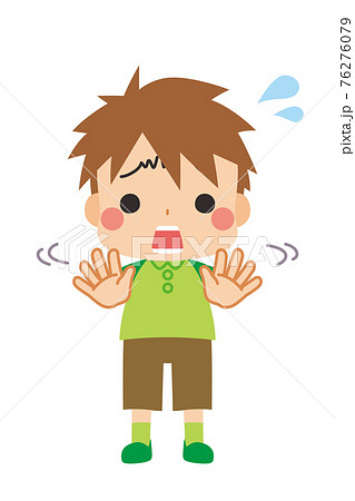 首を振るのイラスト素材