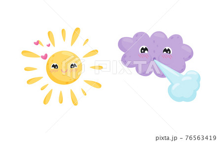 雲 顔 風 吹く キャラクターのイラスト素材