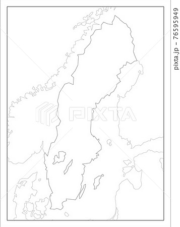スウェーデン地図のイラスト素材