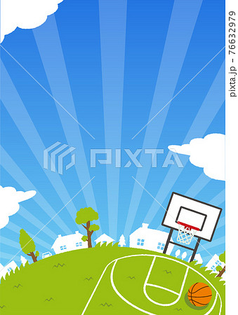 バスケ バスケットボール 背景 イラストのイラスト素材