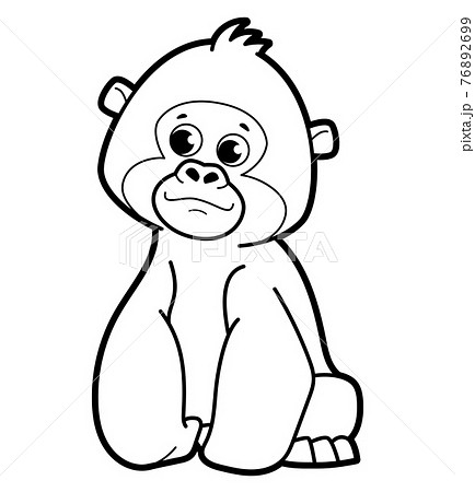 さる サル 猿 塗り絵のイラスト素材