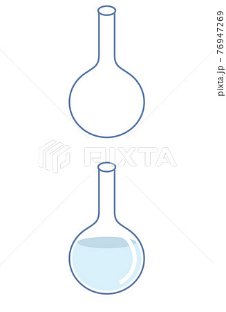 フラスコ 丸底フラスコ 実験器具 薬品のイラスト素材