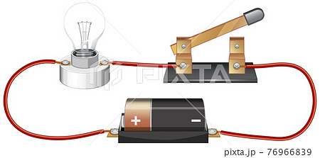 理科 電池 実験 電気のイラスト素材