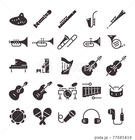 管楽器 サックス 楽器 シルエットのイラスト素材