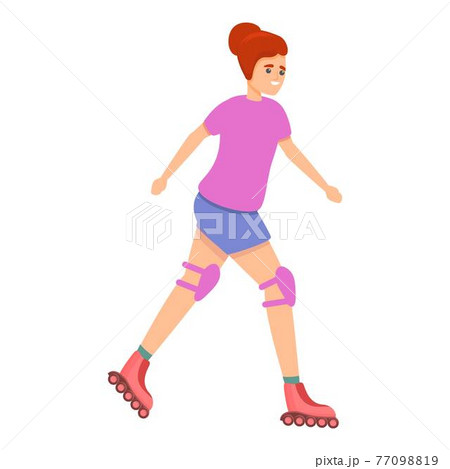 女の子 女子 少女 ローラースケートのイラスト素材