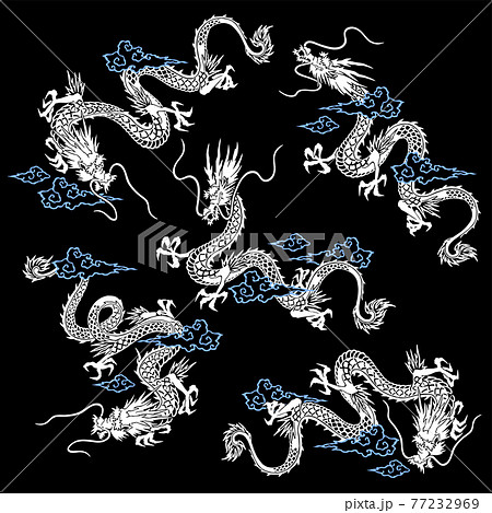 龍 竜 ドラゴン 和風のイラスト素材
