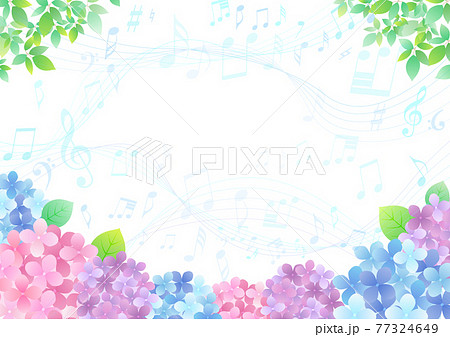 音符 花 五線譜 イラストのイラスト素材