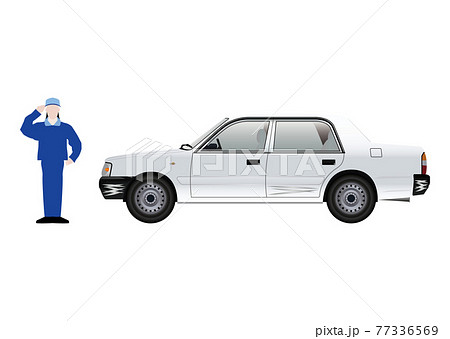 板金 事故車のイラスト素材