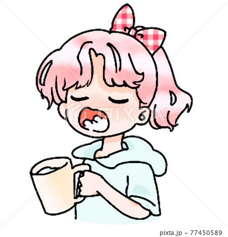 子供 女の子 幼児 パーカーのイラスト素材