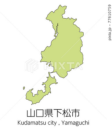 山口県 地図 山口 日本地図のイラスト素材