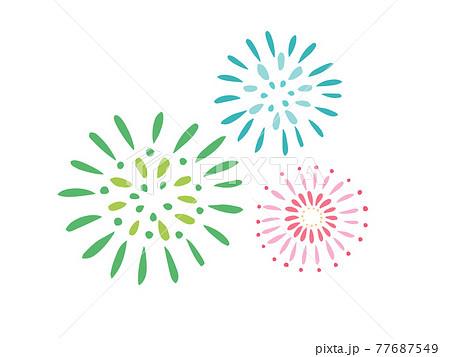 花火 花火大会 打上花火 おしゃれのイラスト素材