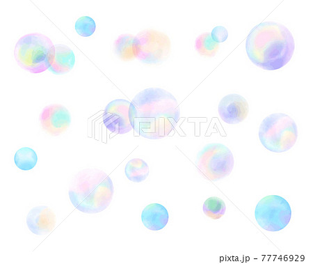 シャボン玉 泡 水彩画 飛ぶのイラスト素材