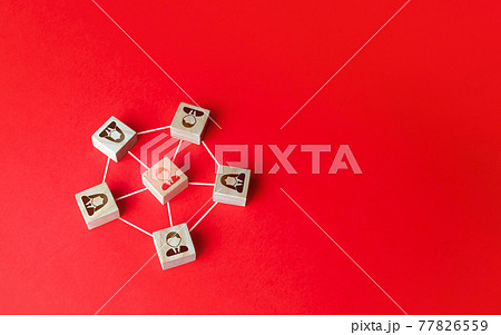 つながり チーム ユニオン チームワークの写真素材