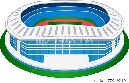陸上競技場 陸上トラック グラウンド トラック競技場のイラスト素材