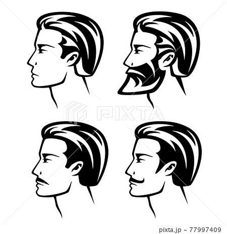 男性 横顔 ヘアスタイル 髪型のイラスト素材