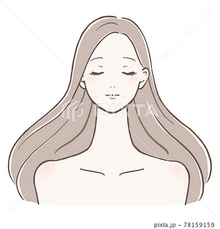 なびく髪のイラスト素材 なびく髪のイラスト素材