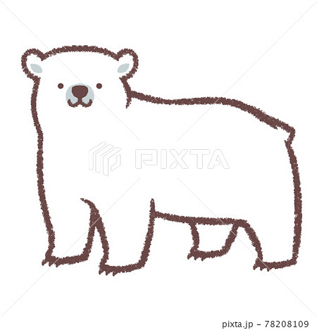 動物 イラスト 白熊 シンプルのイラスト素材