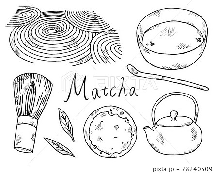 茶道道具のイラスト素材