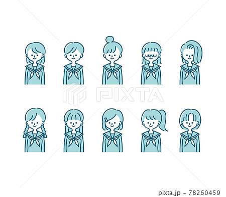 セーラー リボンのイラスト素材