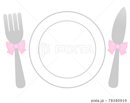 食器 ナイフ フォーク 皿のイラスト素材