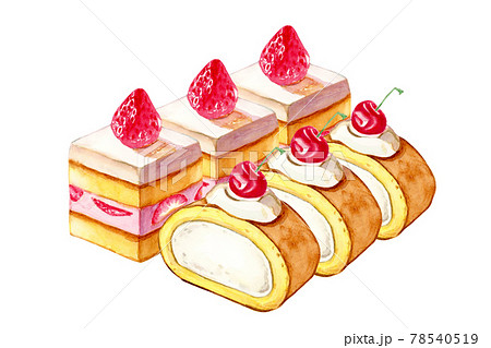 フルーツケーキのイラスト素材