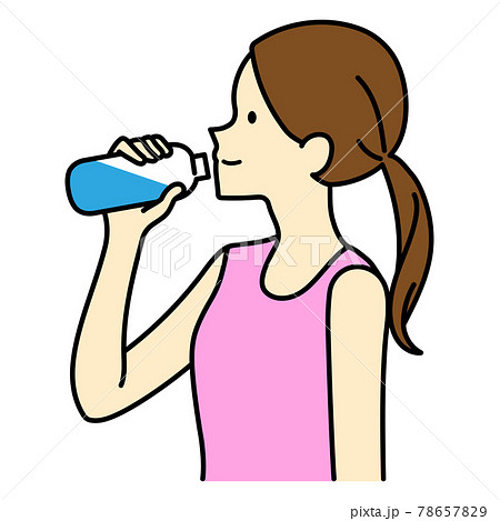 水を飲むのイラスト素材 水を飲むのイラスト素材