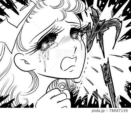 女性 泣き顔 泣く 涙のイラスト素材