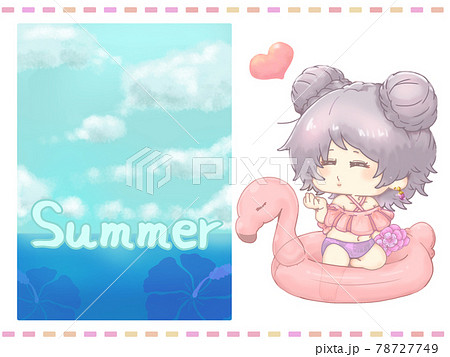 投げキッス かわいいのイラスト素材