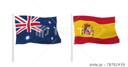 スペイン王国 国旗 スペイン 旗の写真素材