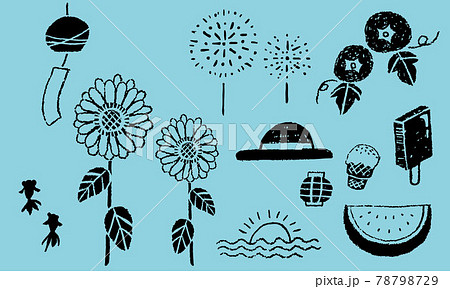 絵日記 海のイラスト素材