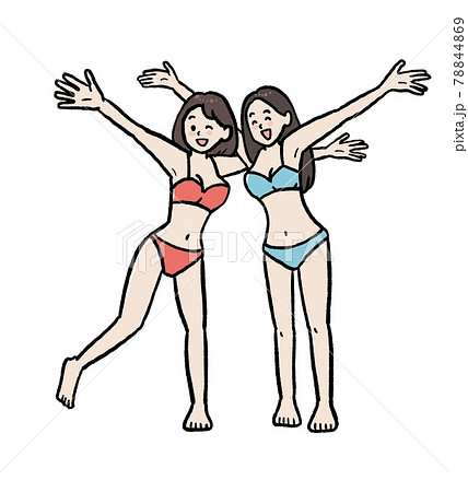 ビキニ 人物 女性 水着の写真素材