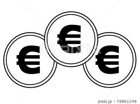 モノクロ 白黒 コイン 硬貨のイラスト素材