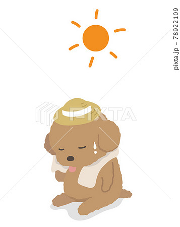 ベクター 夏バテ 犬 汗のイラスト素材