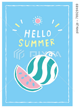 夏 スイカ 西瓜 涼しげのイラスト素材