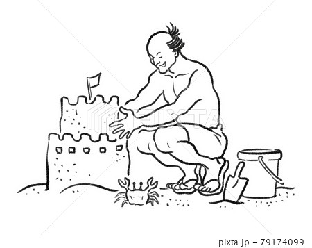 砂遊びのイラスト素材 Pixta