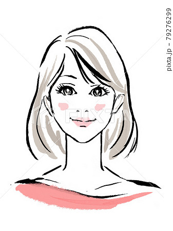 女性 可愛い オシャレ ボブヘアのイラスト素材