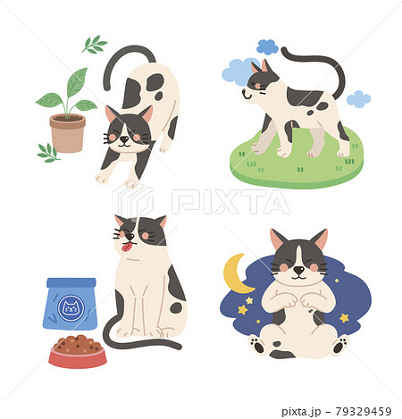 眠り猫のイラスト素材