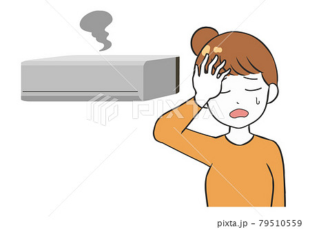 エアコン 故障 クーラー 冷房のイラスト素材