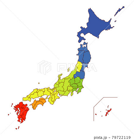 四国地図のイラスト素材集 ピクスタ