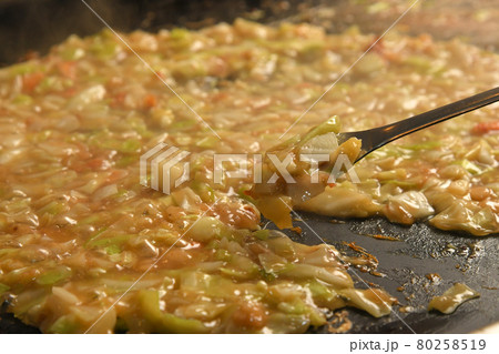 もんじゃ焼き ヘラの写真素材