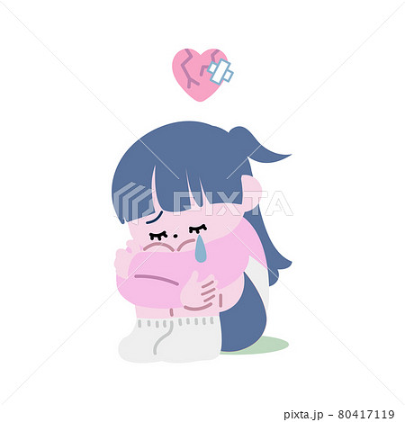 体育座りのイラスト素材