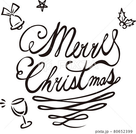 文字 メリークリスマス アルファベット ロゴの写真素材