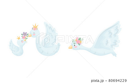 スワンのイラスト素材