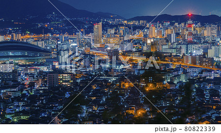 福岡市の夜景の写真素材